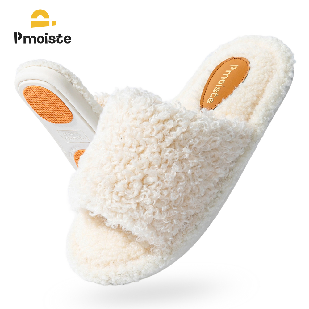 Insole Memory Foam - Pmoiste ファジーハウススリッパ女性用快適で柔らかく暖かい EVA クッション低反発リビングルームシューズスリップオン冬女の子屋内用