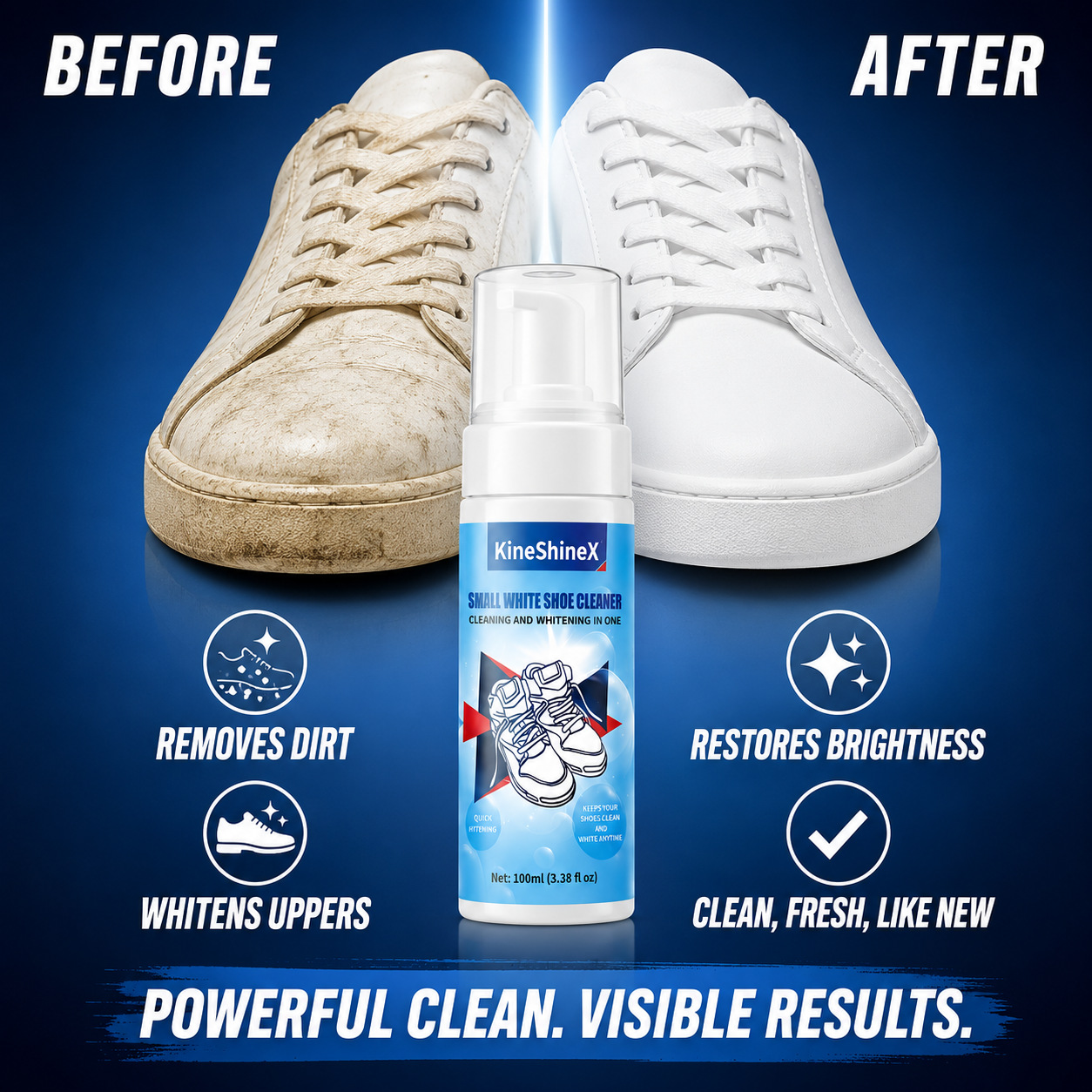Sneaker Care Spray - ギヘン靴クリーナーキット、水を使わない泡状靴クリーナー、靴ブラシと靴拭きクロス付き、スニーカーケア、靴のお手入れに最適