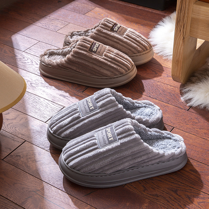 2026年冬 メンズストライプスエードスリッパ EVAソール - Insole Memory Foam のレビューと価格