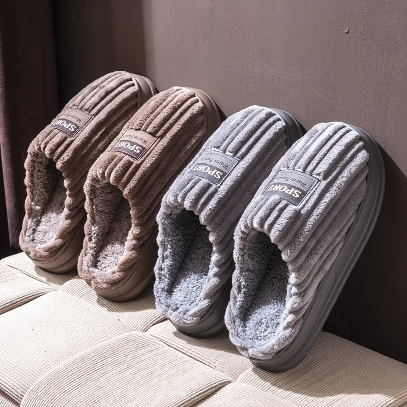2026年冬 メンズストライプスエードスリッパ EVAソール - Insole Memory Foam のレビューと価格