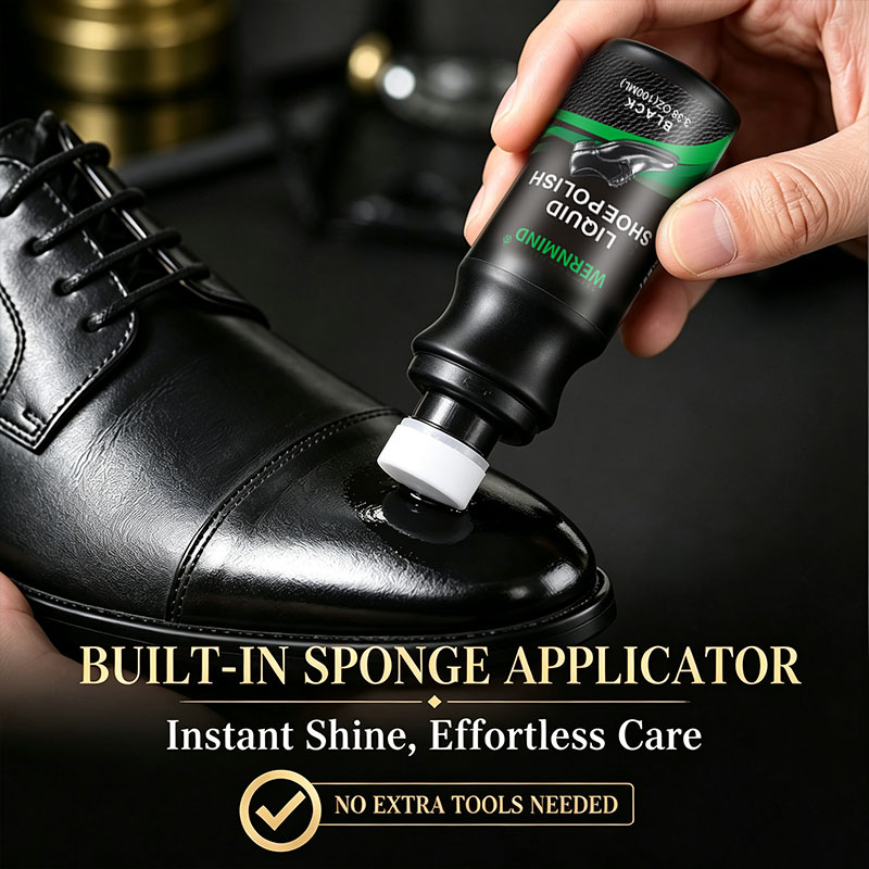 スポンジチップ付きの黒色液体靴磨き — レザーシューズのお手 - Sneaker Care Tips のレビューと価格