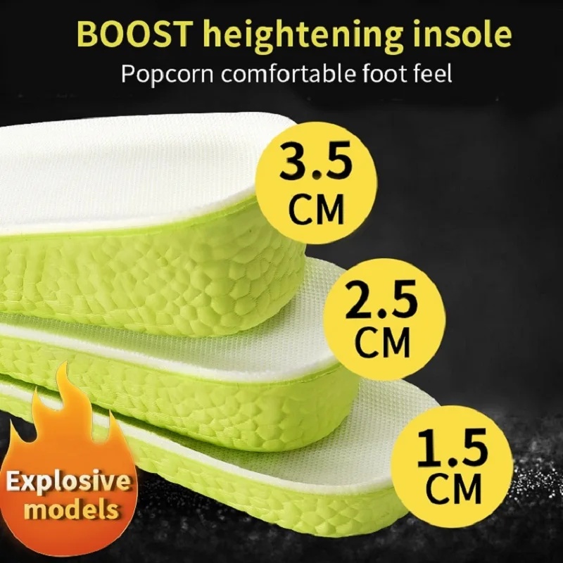 1 ペアの目に見えない増加インソールグリーン低反発インソール - Insole Memory Foam のレビューと価格