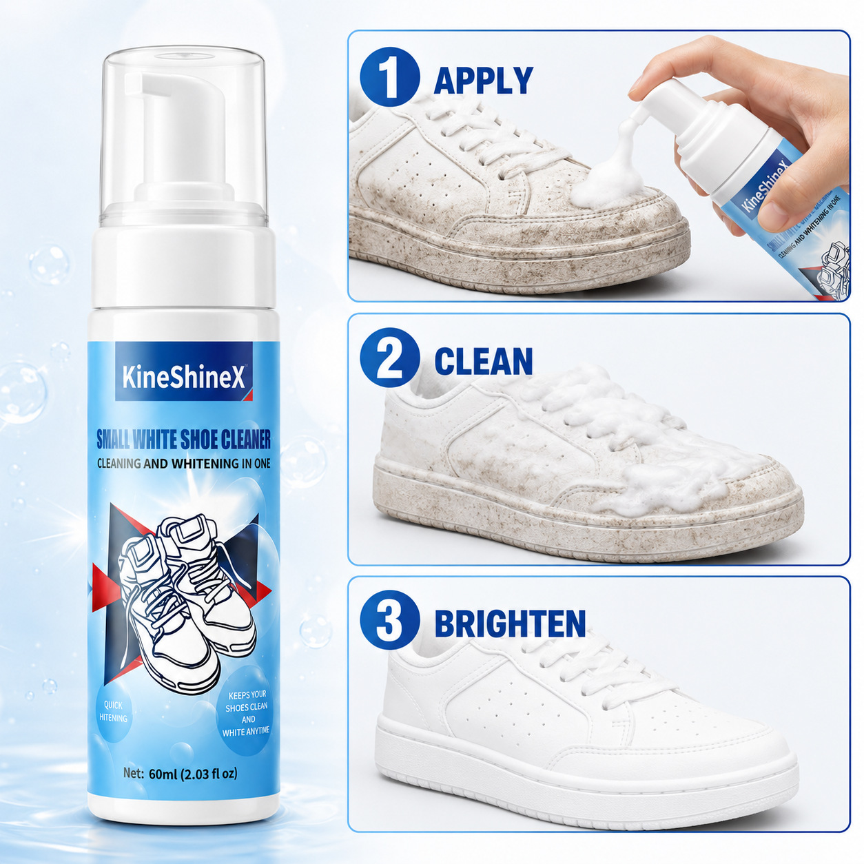 ギヘン靴クリーナーキット、水を使わない泡状靴クリーナー、靴ブ - Sneaker Care Spray のレビューと価格