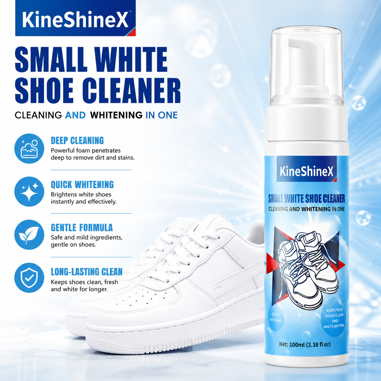 ギヘン靴クリーナーキット、水を使わない泡状靴クリーナー、靴ブ - Sneaker Care Spray のレビューと価格